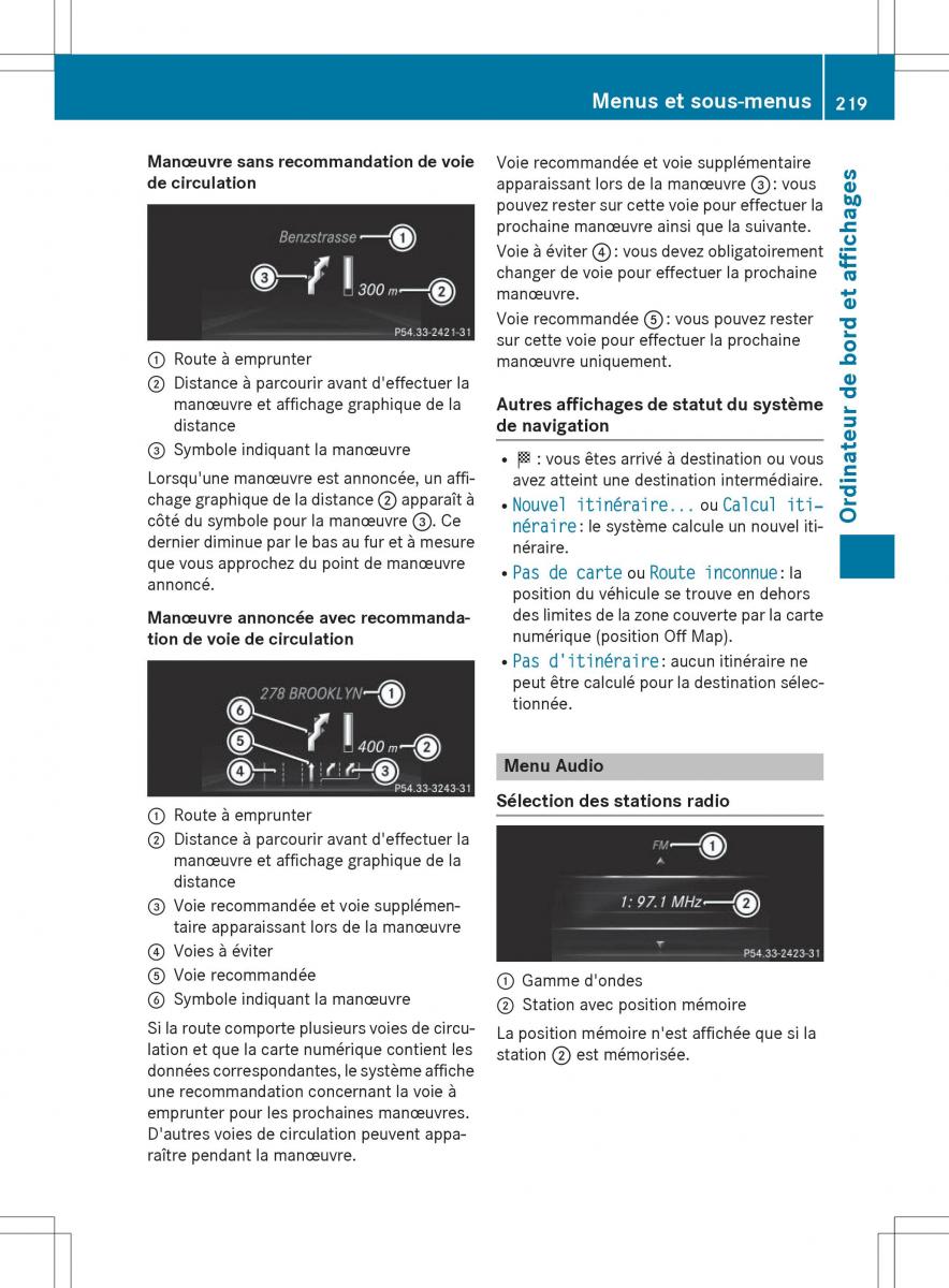 Mercedes Benz CLA Coupe manuel du proprietaire / page 221