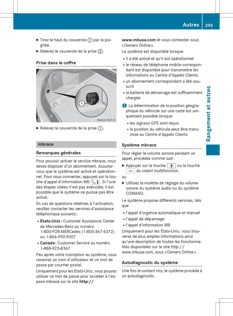 Mercedes Benz CLA Coupe manuel du proprietaire / page 297