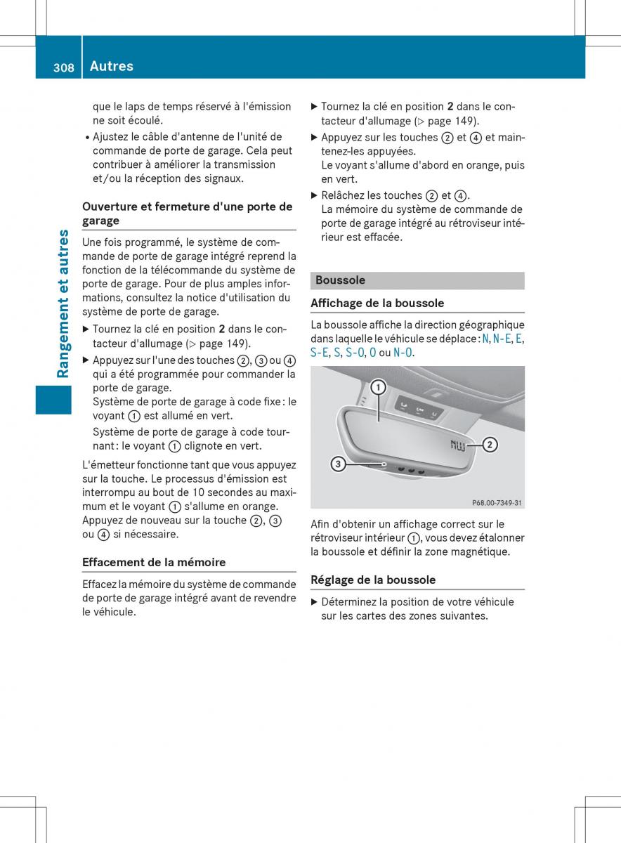 Mercedes Benz CLA Coupe manuel du proprietaire / page 310