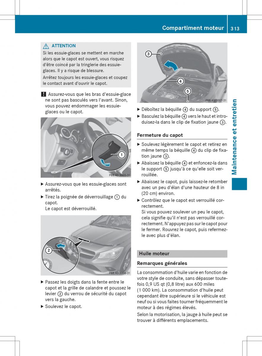 Mercedes Benz CLA Coupe manuel du proprietaire / page 315