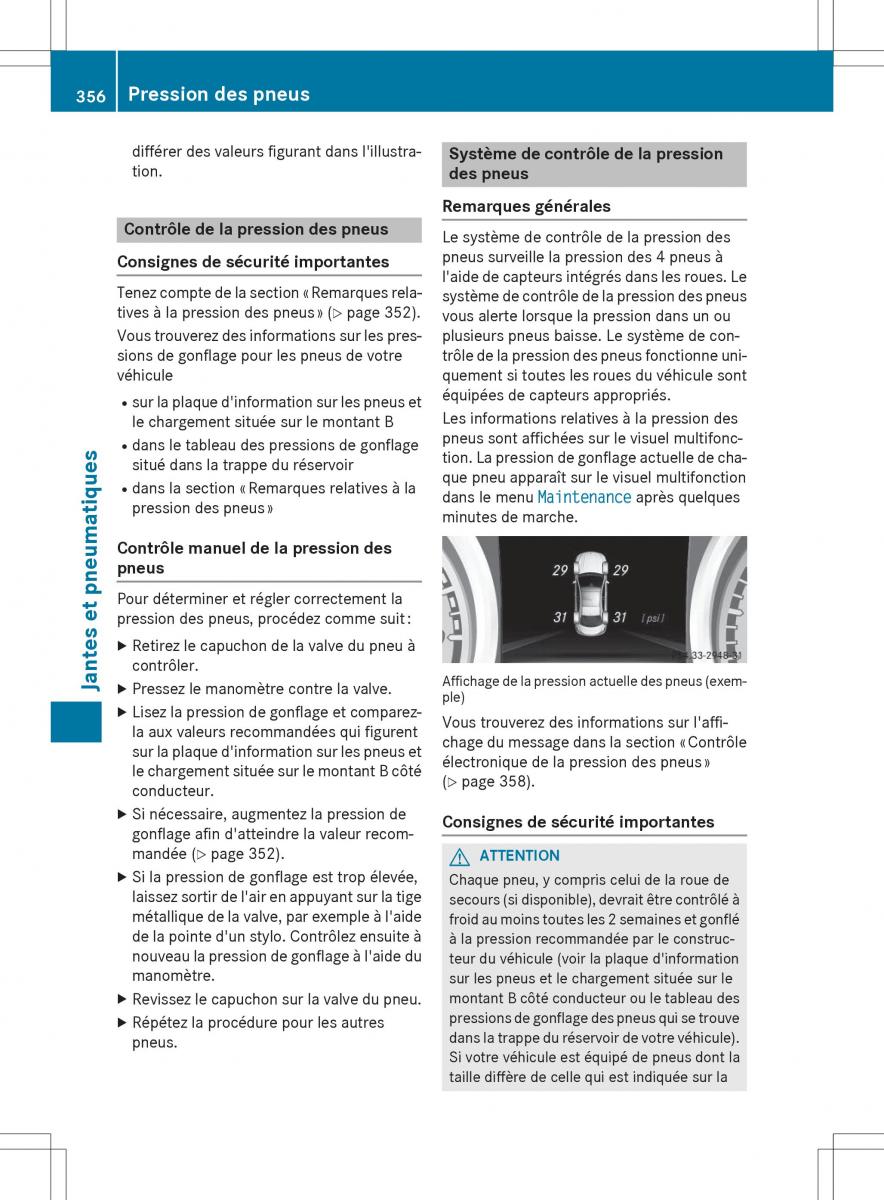 Mercedes Benz CLA Coupe manuel du proprietaire / page 358