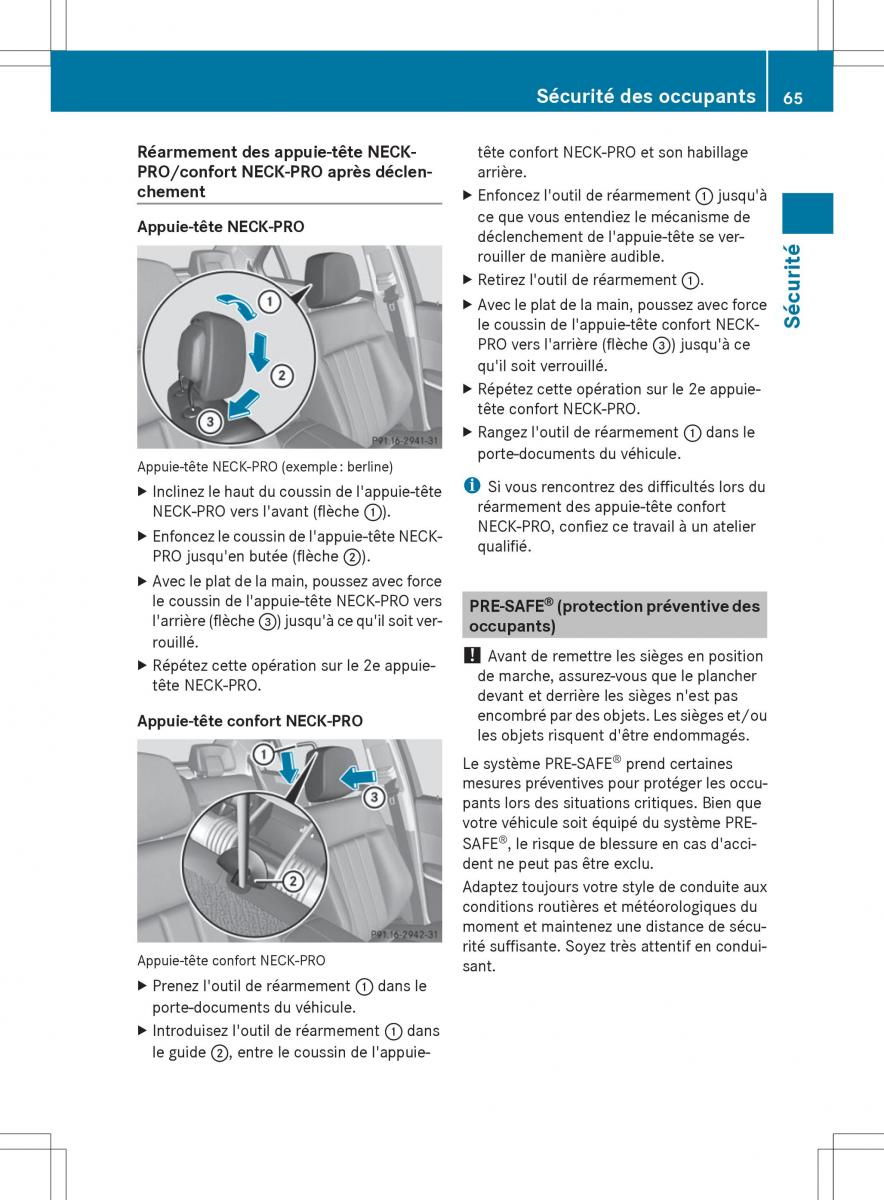 Mercedes Benz E Class W212 2014 manuel du proprietaire / page 67