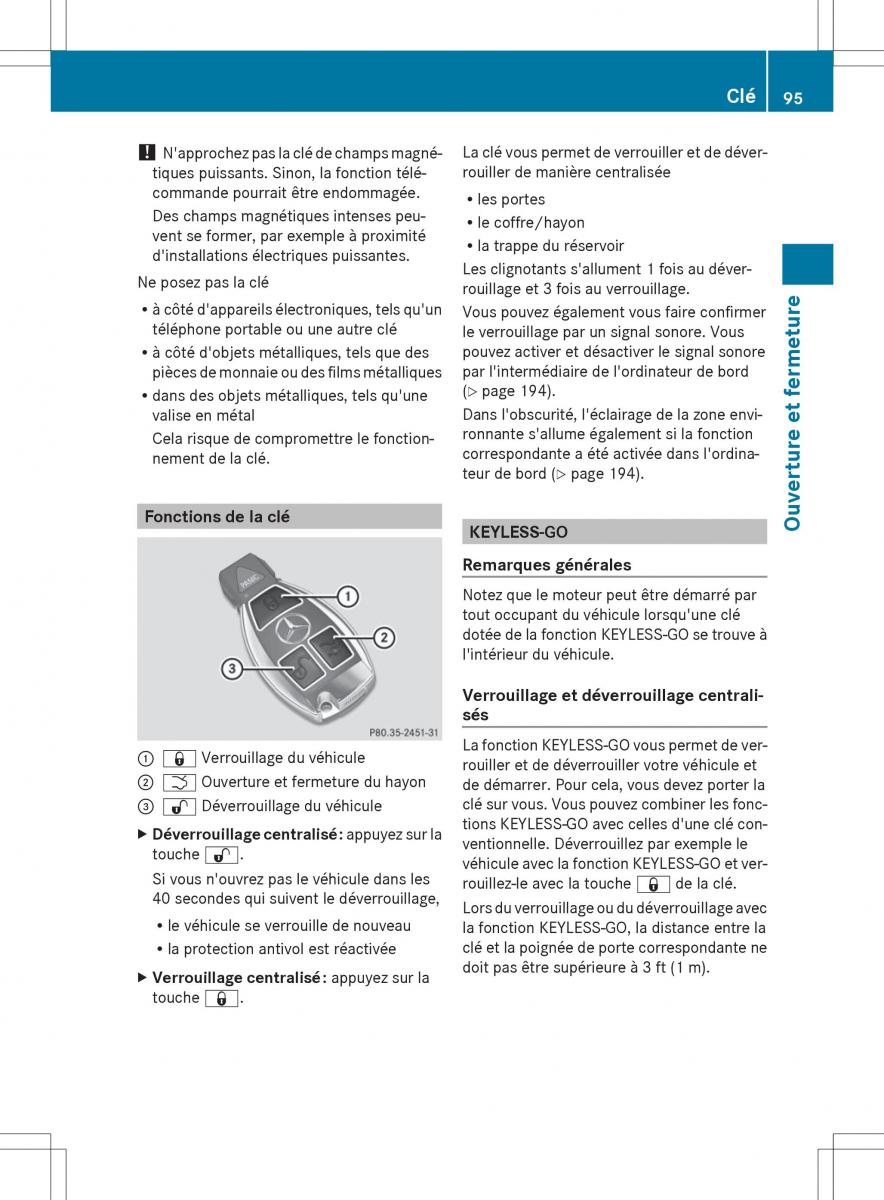 Mercedes Benz E Class W212 2014 manuel du proprietaire / page 97