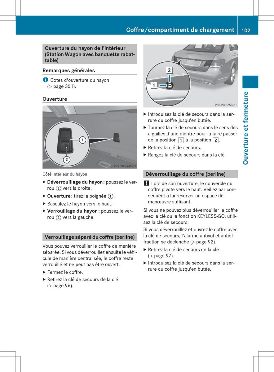 Mercedes Benz E Class W212 2014 manuel du proprietaire / page 109