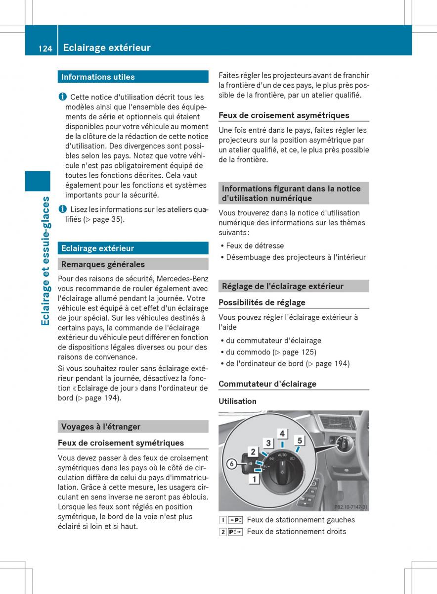 Mercedes Benz E Class W212 2014 manuel du proprietaire / page 126