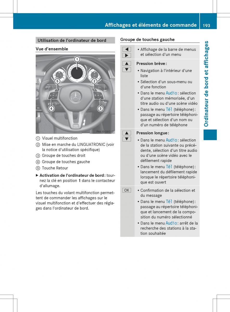 Mercedes Benz E Class W212 2014 manuel du proprietaire / page 195