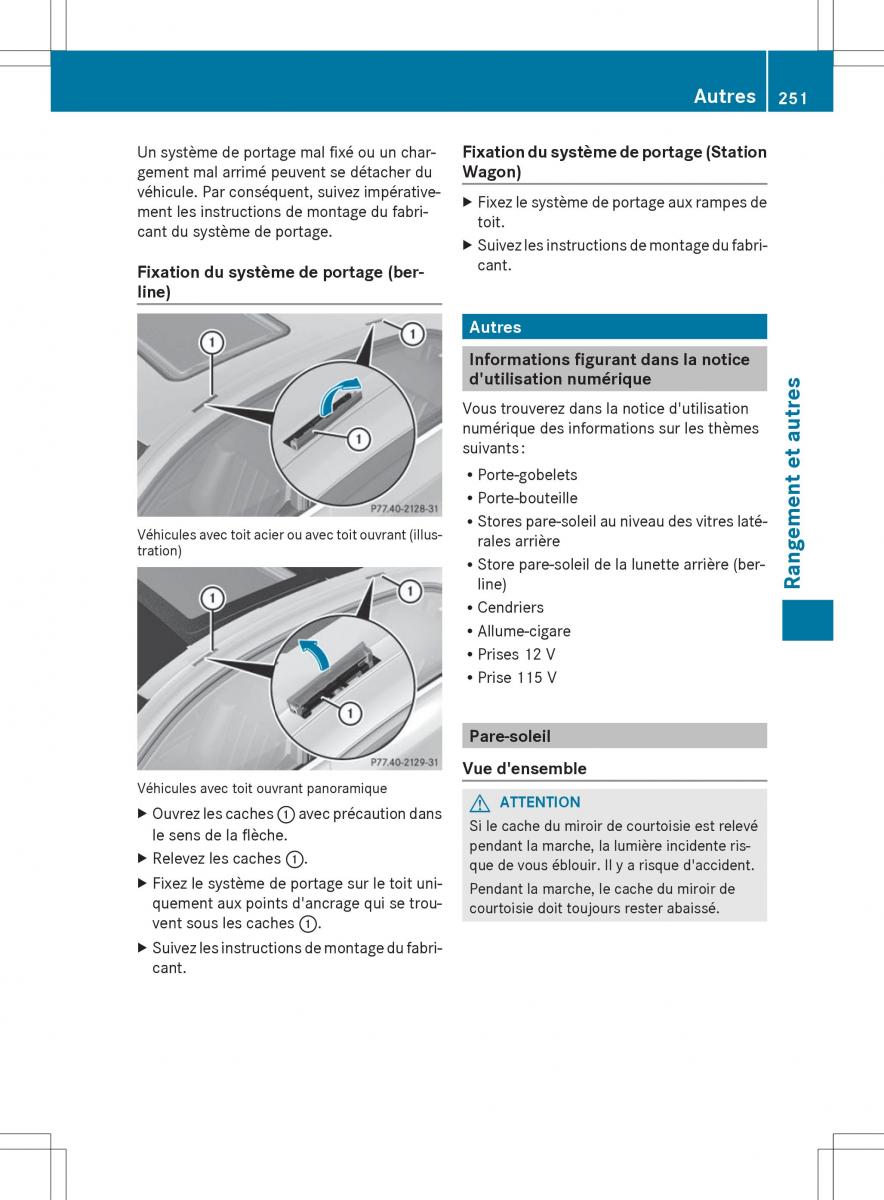 Mercedes Benz E Class W212 2014 manuel du proprietaire / page 253