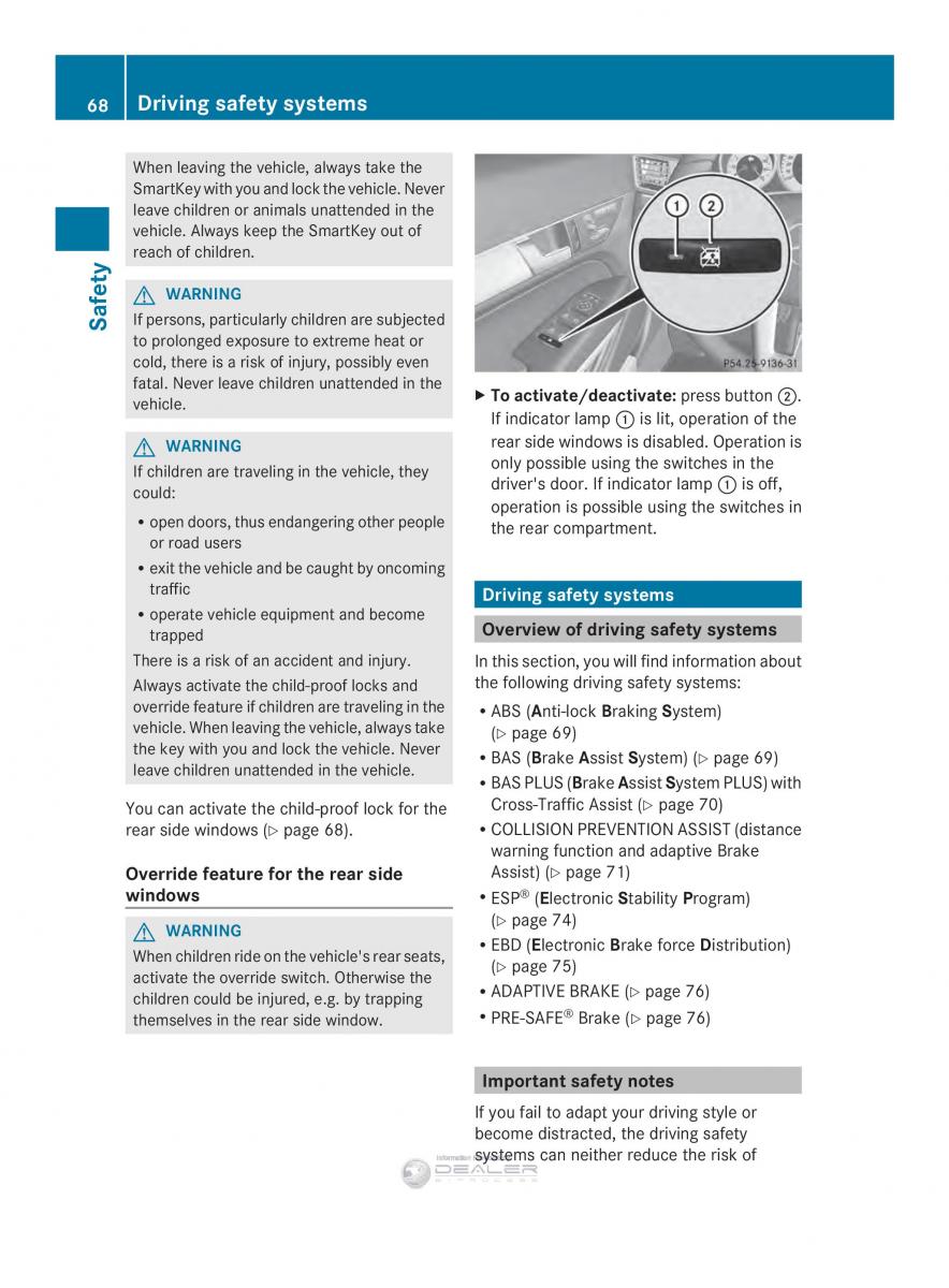 Mercedes Benz E Class W212 2014 owners manual / page 70