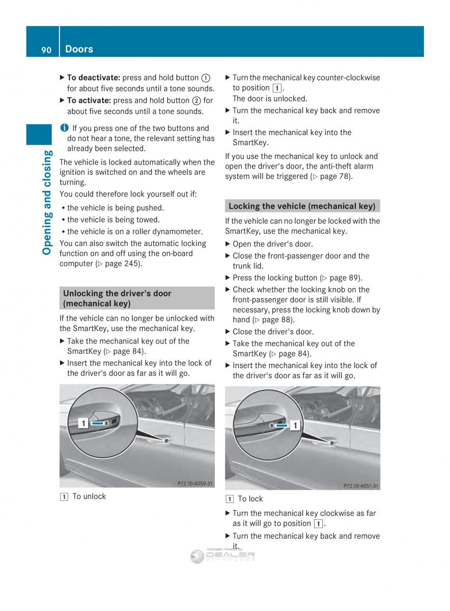 Mercedes Benz E Class W212 2014 owners manual / page 92