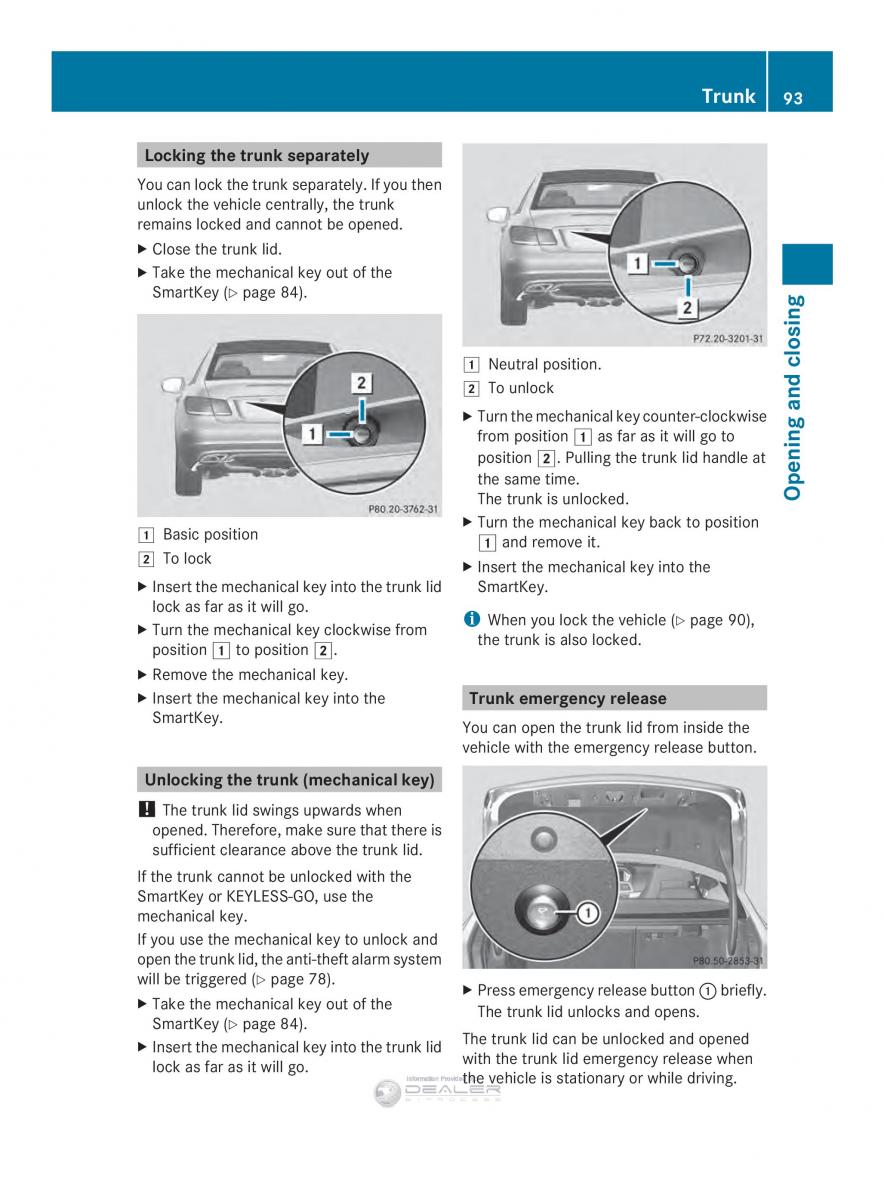 Mercedes Benz E Class W212 2014 owners manual / page 95