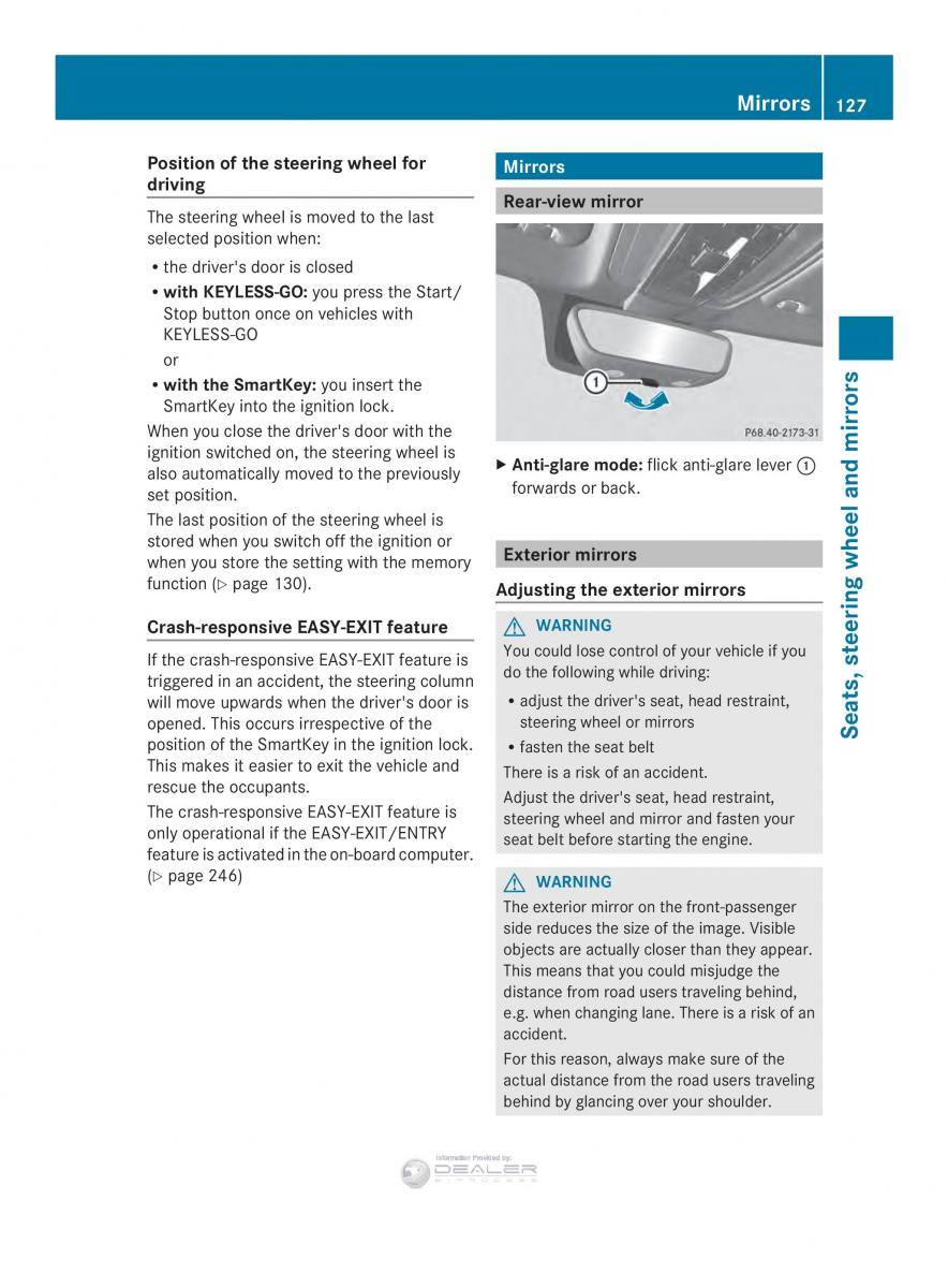 Mercedes Benz E Class W212 2014 owners manual / page 129