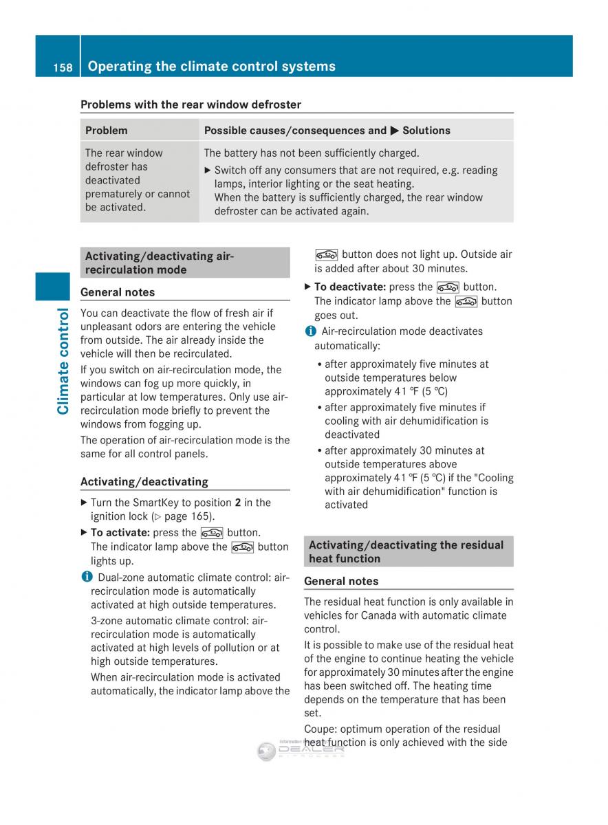 Mercedes Benz E Class W212 2014 owners manual / page 160