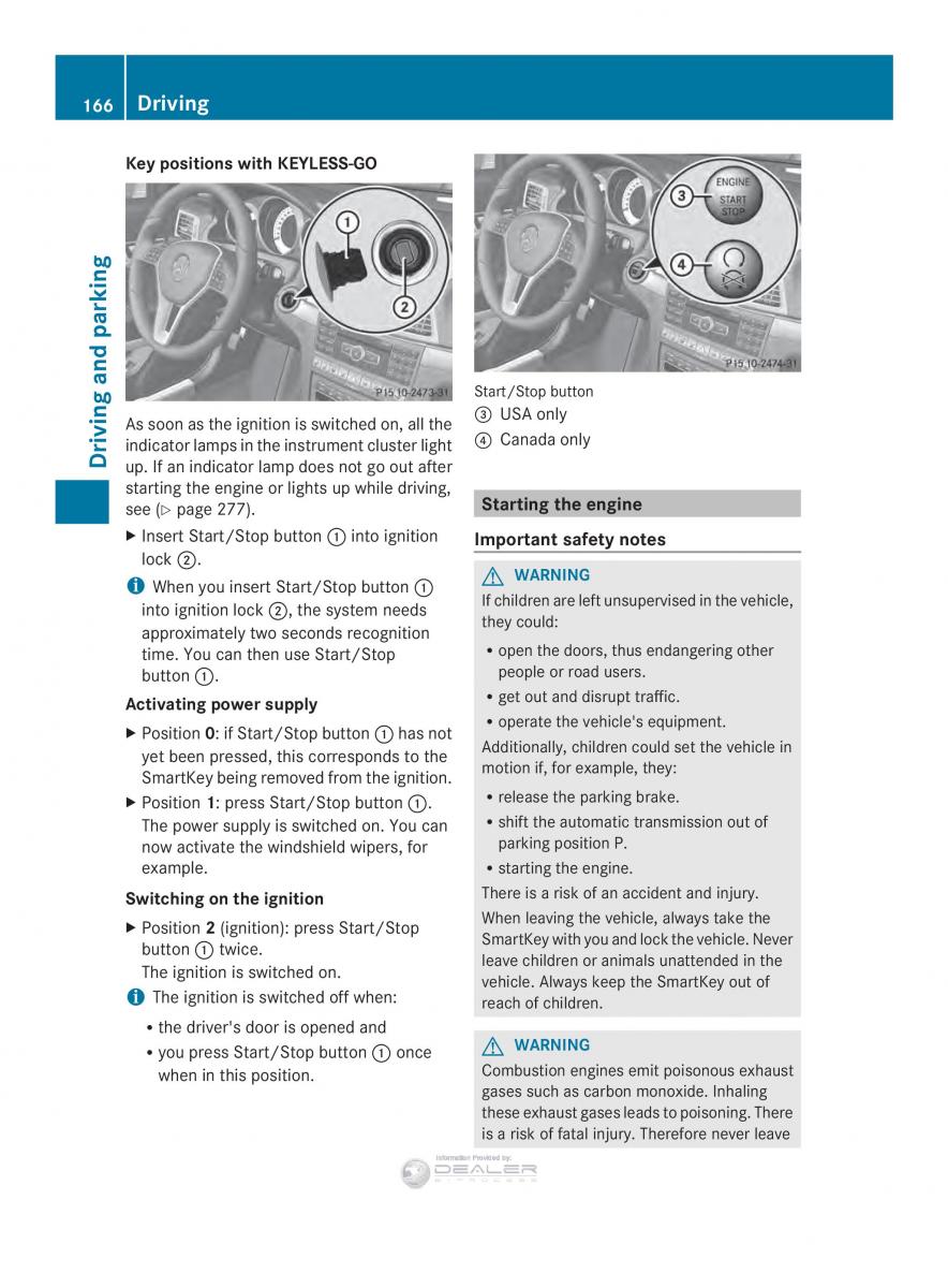 Mercedes Benz E Class W212 2014 owners manual / page 168