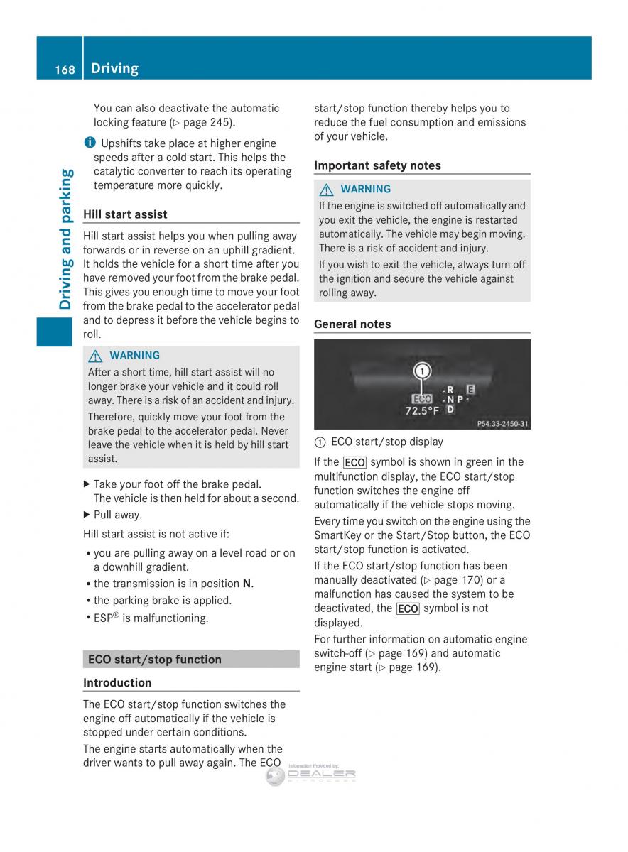 Mercedes Benz E Class W212 2014 owners manual / page 170