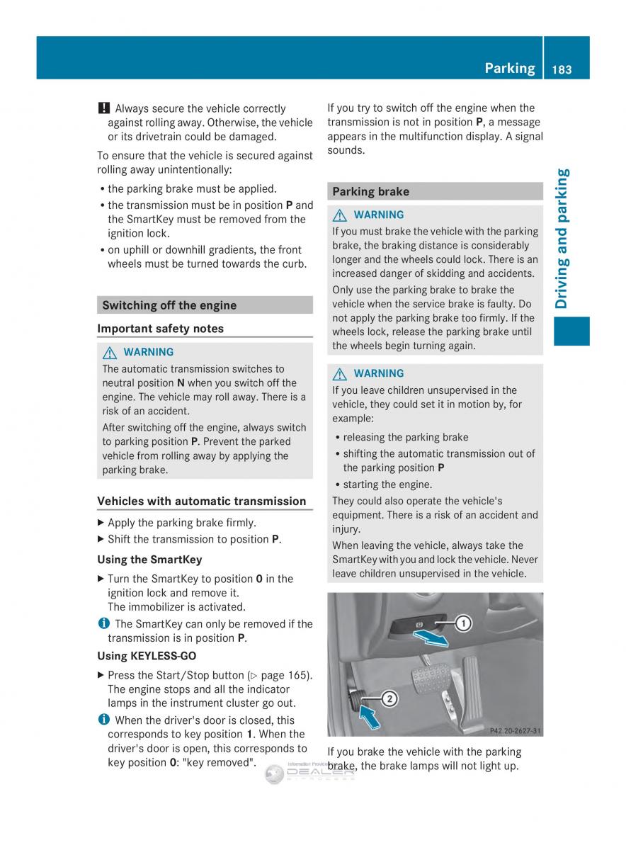 Mercedes Benz E Class W212 2014 owners manual / page 185