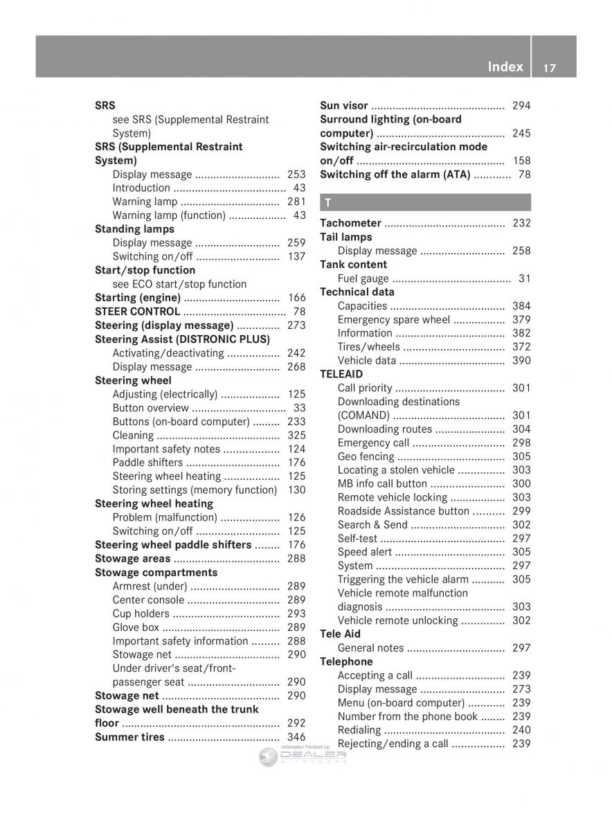 Mercedes Benz E Class W212 2014 owners manual / page 19