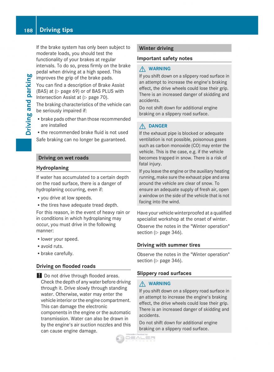 Mercedes Benz E Class W212 2014 owners manual / page 190