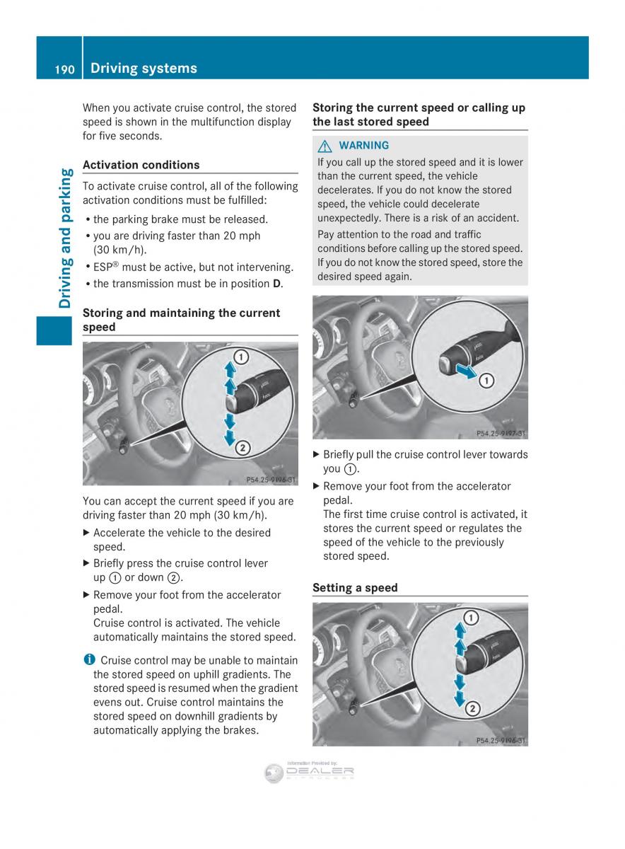 Mercedes Benz E Class W212 2014 owners manual / page 192