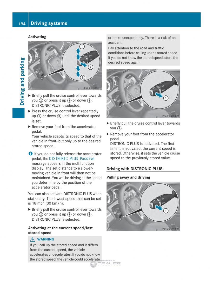 Mercedes Benz E Class W212 2014 owners manual / page 196