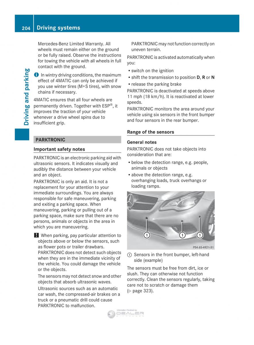 Mercedes Benz E Class W212 2014 owners manual / page 206