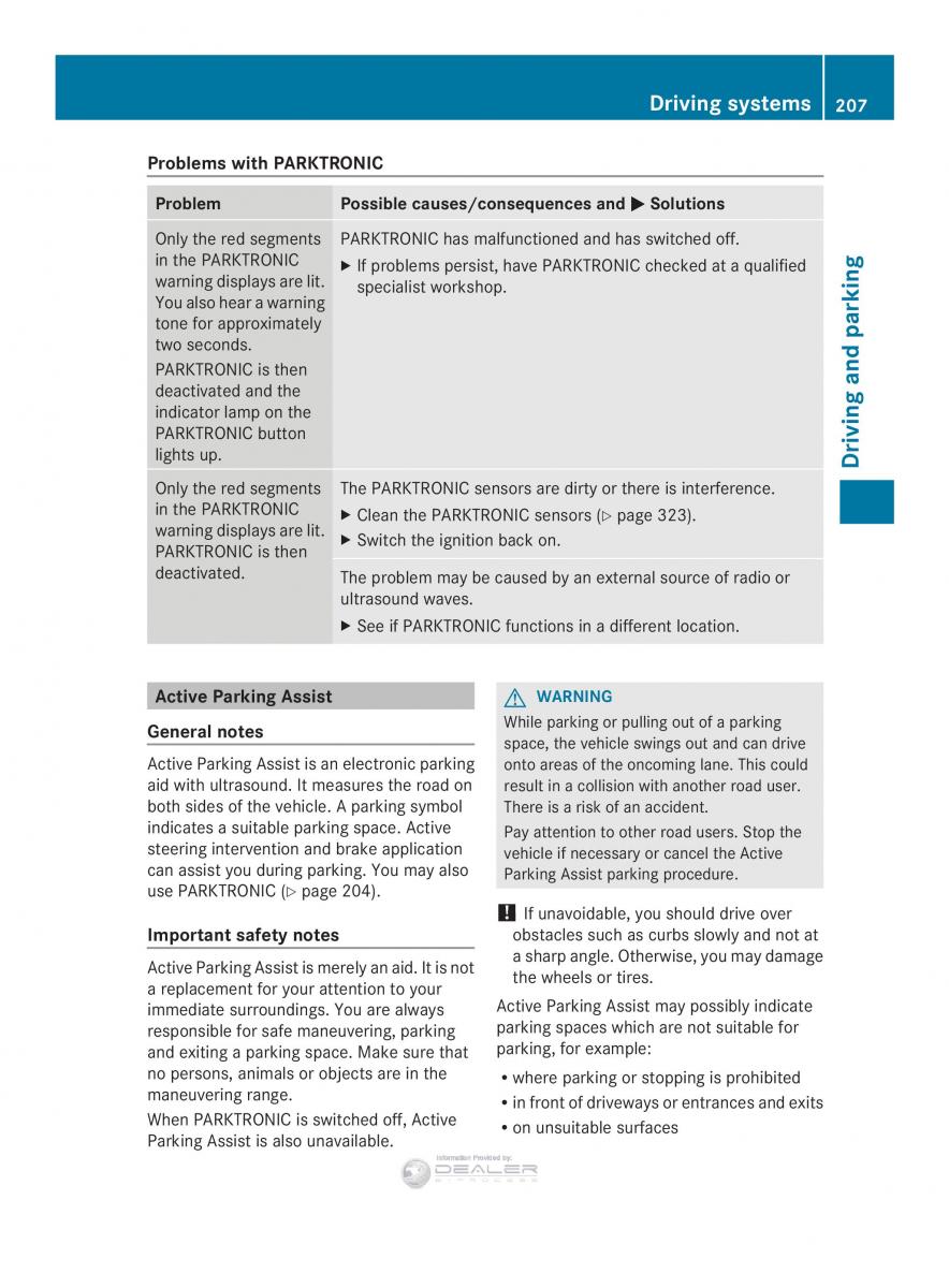 Mercedes Benz E Class W212 2014 owners manual / page 209