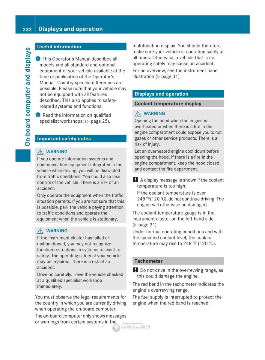 Mercedes Benz E Class W212 2014 owners manual / page 234