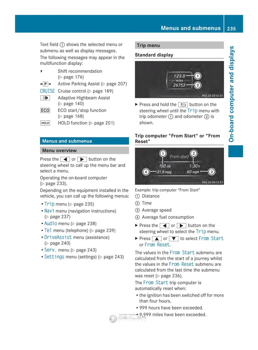 Mercedes Benz E Class W212 2014 owners manual / page 237