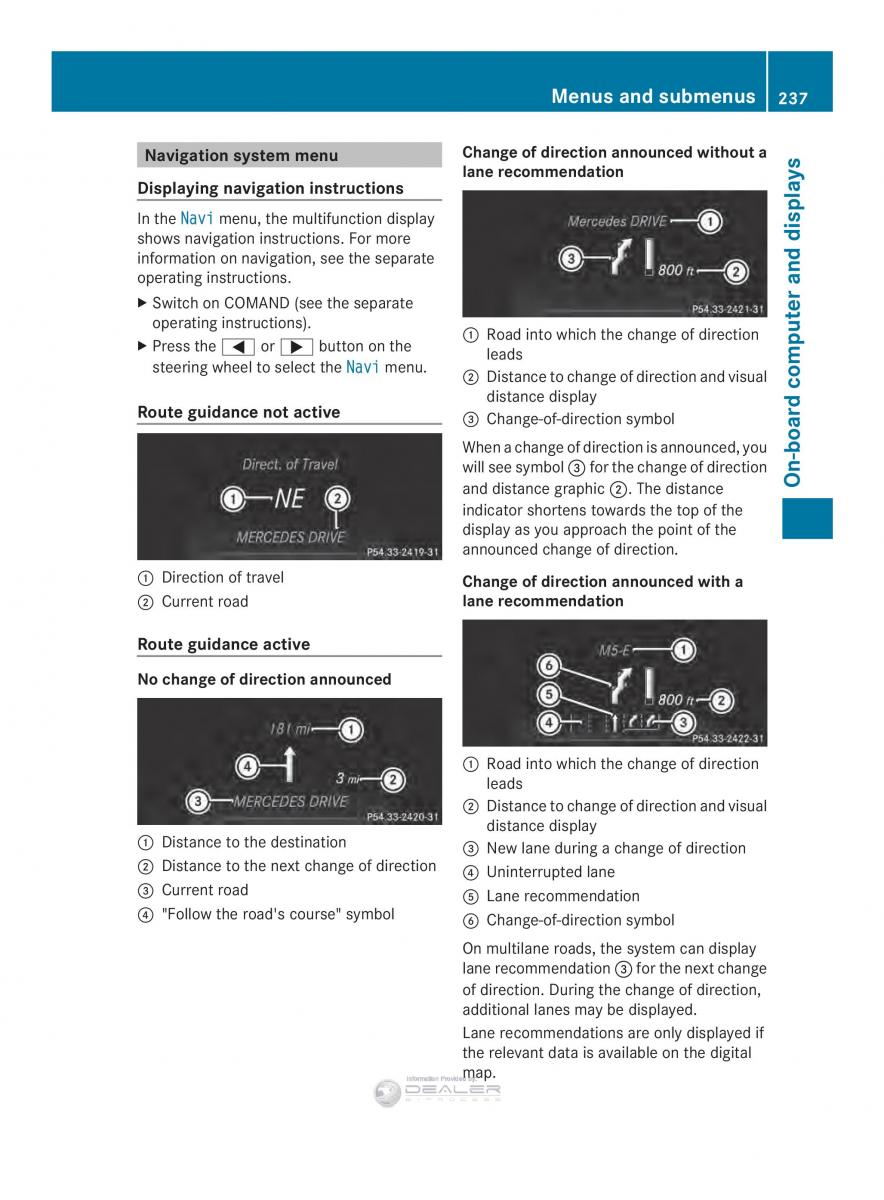 Mercedes Benz E Class W212 2014 owners manual / page 239