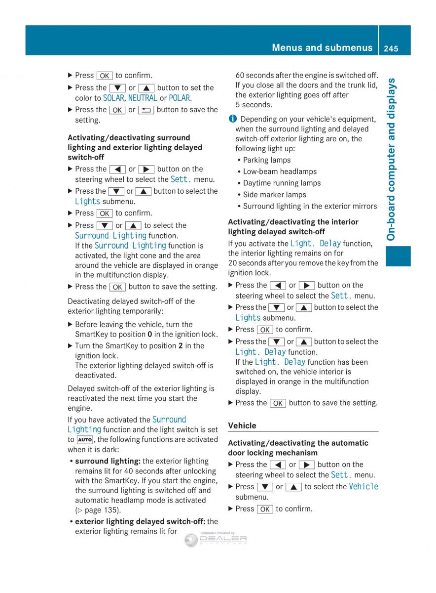 Mercedes Benz E Class W212 2014 owners manual / page 247