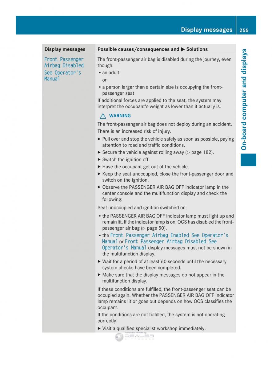 Mercedes Benz E Class W212 2014 owners manual / page 257