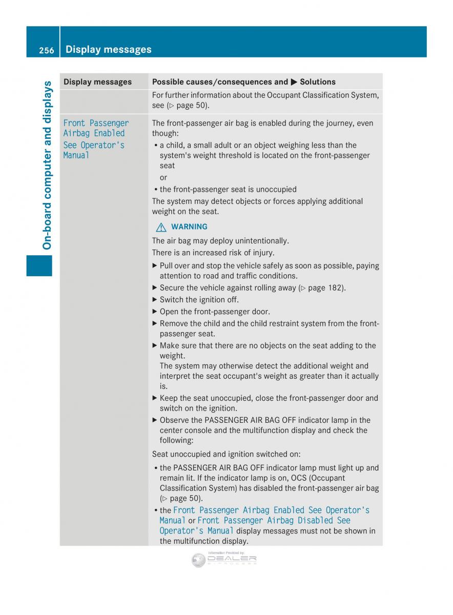 Mercedes Benz E Class W212 2014 owners manual / page 258