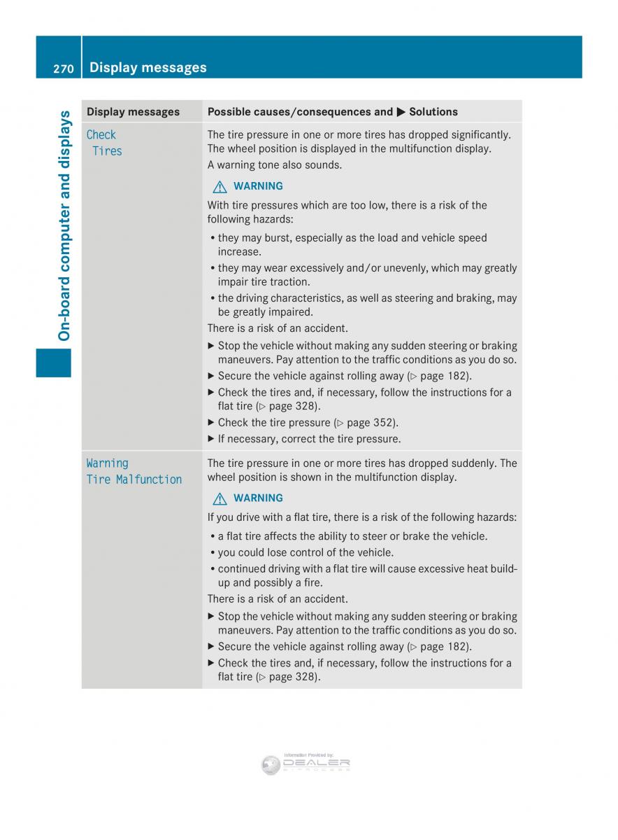 Mercedes Benz E Class W212 2014 owners manual / page 272