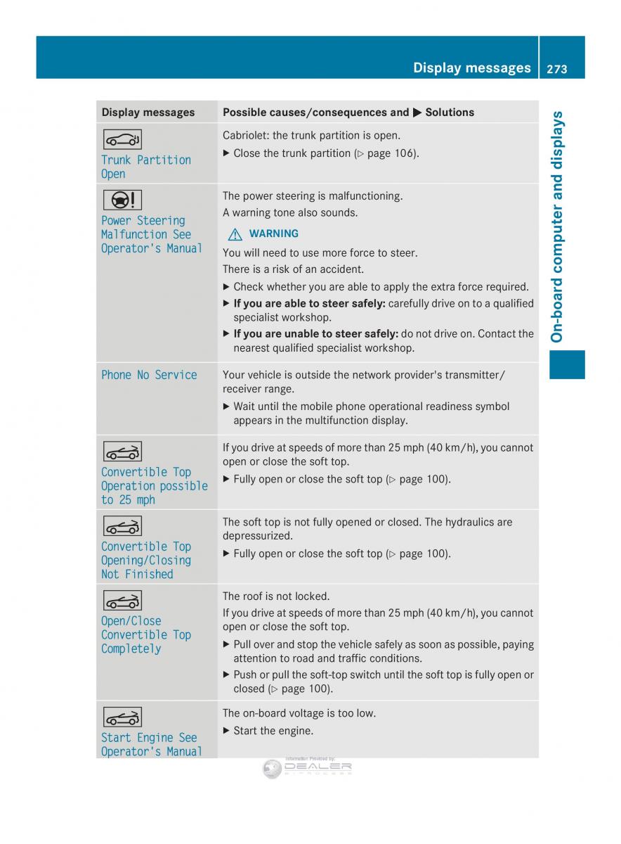 Mercedes Benz E Class W212 2014 owners manual / page 275