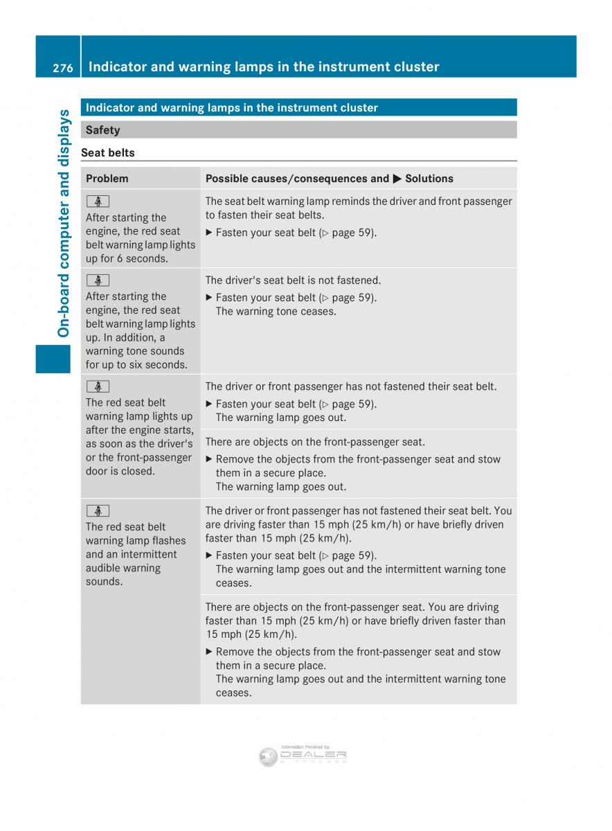 Mercedes Benz E Class W212 2014 owners manual / page 278