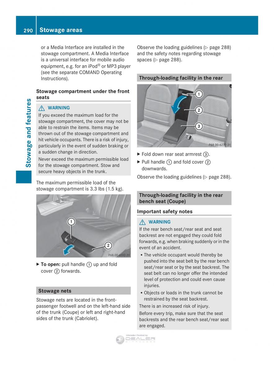 Mercedes Benz E Class W212 2014 owners manual / page 292