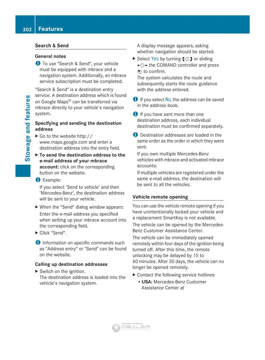 Mercedes Benz E Class W212 2014 owners manual / page 304