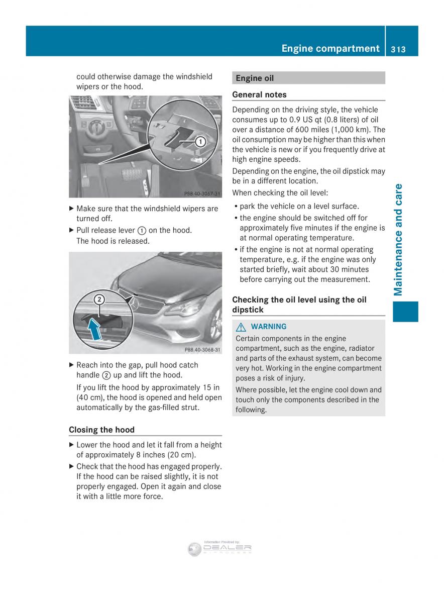 Mercedes Benz E Class W212 2014 owners manual / page 315