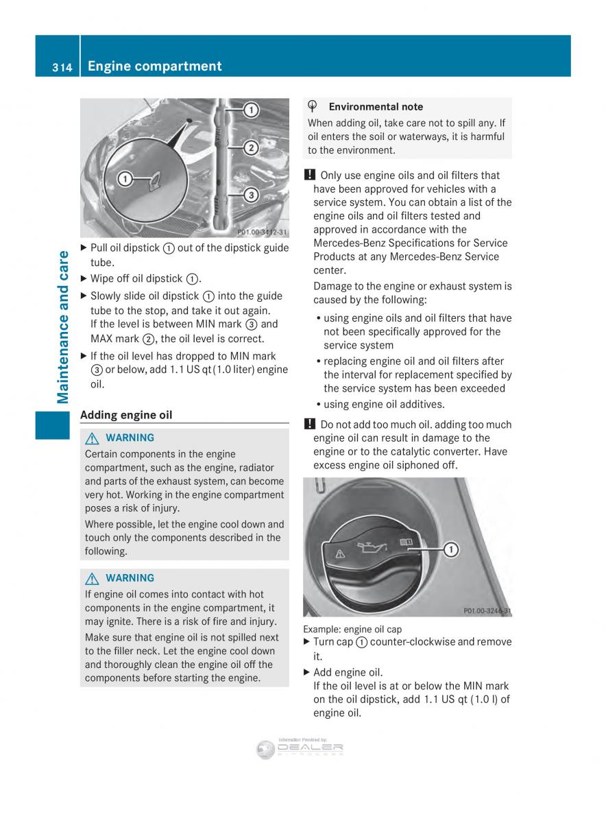 Mercedes Benz E Class W212 2014 owners manual / page 316