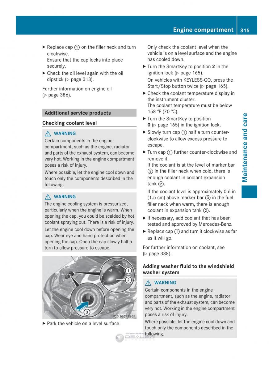 Mercedes Benz E Class W212 2014 owners manual / page 317