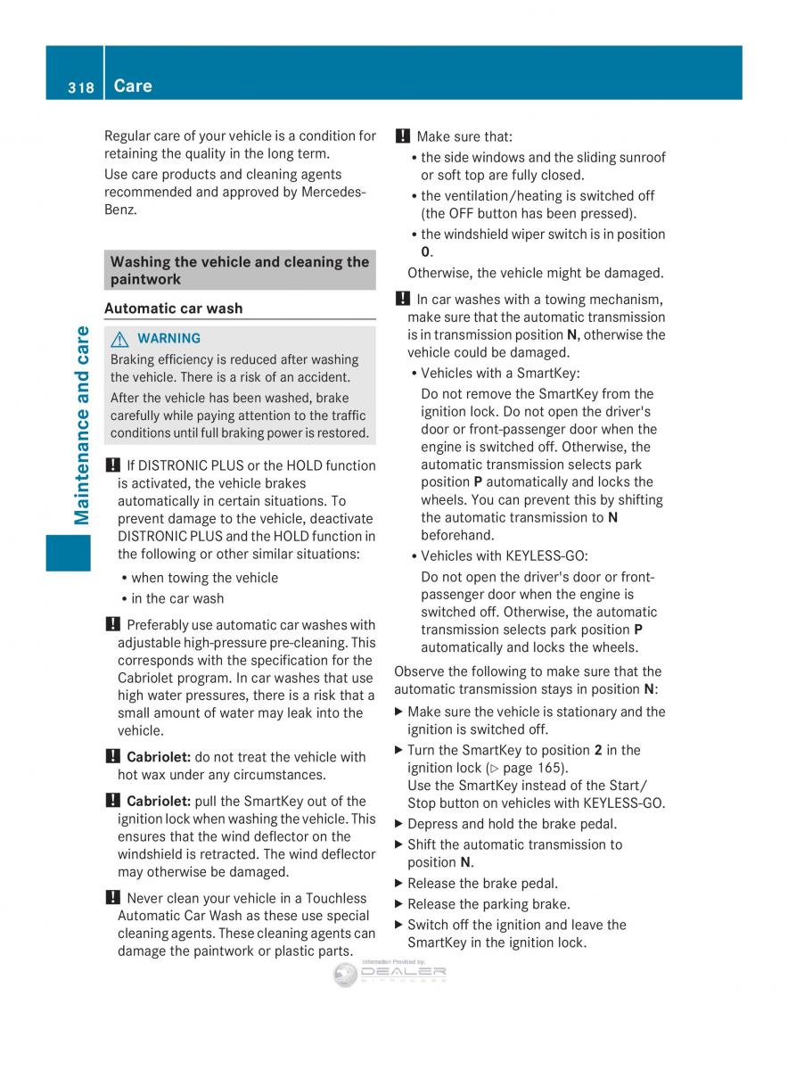 Mercedes Benz E Class W212 2014 owners manual / page 320