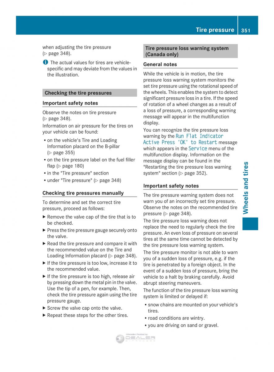 Mercedes Benz E Class W212 2014 owners manual / page 353