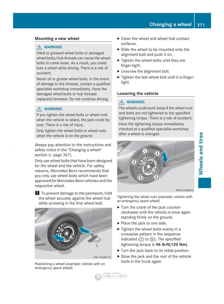 Mercedes Benz E Class W212 2014 owners manual / page 373