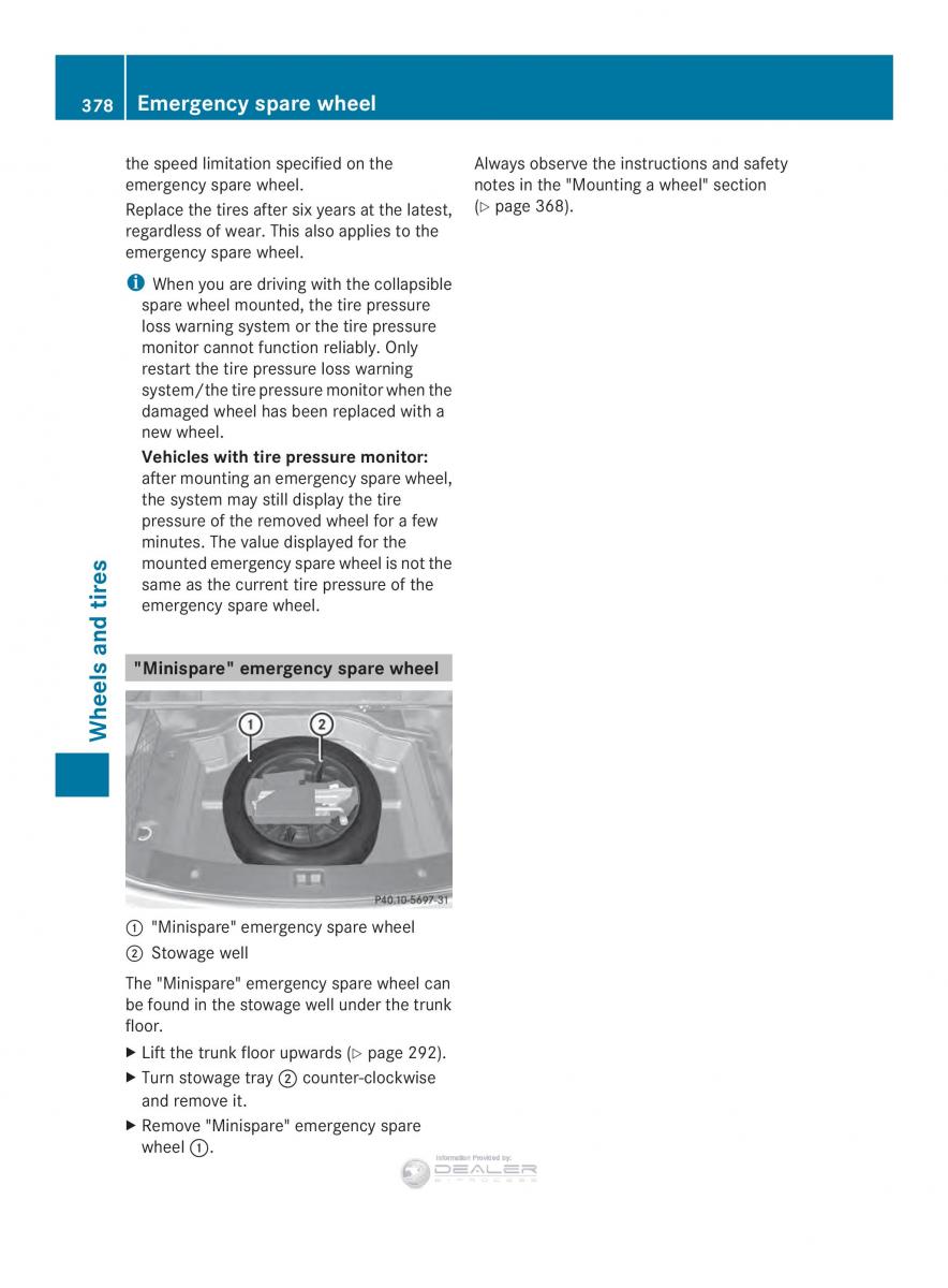 Mercedes Benz E Class W212 2014 owners manual / page 380