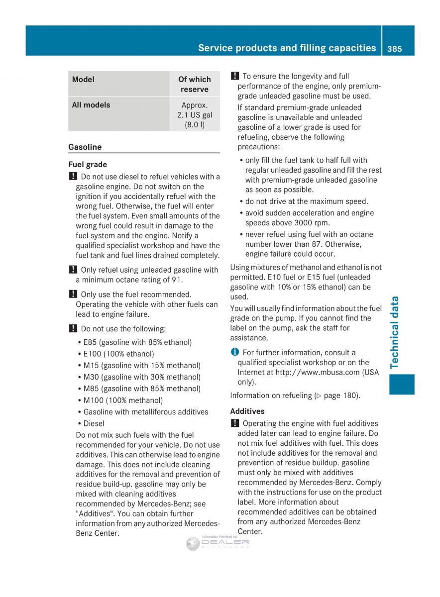 Mercedes Benz E Class W212 2014 owners manual / page 387