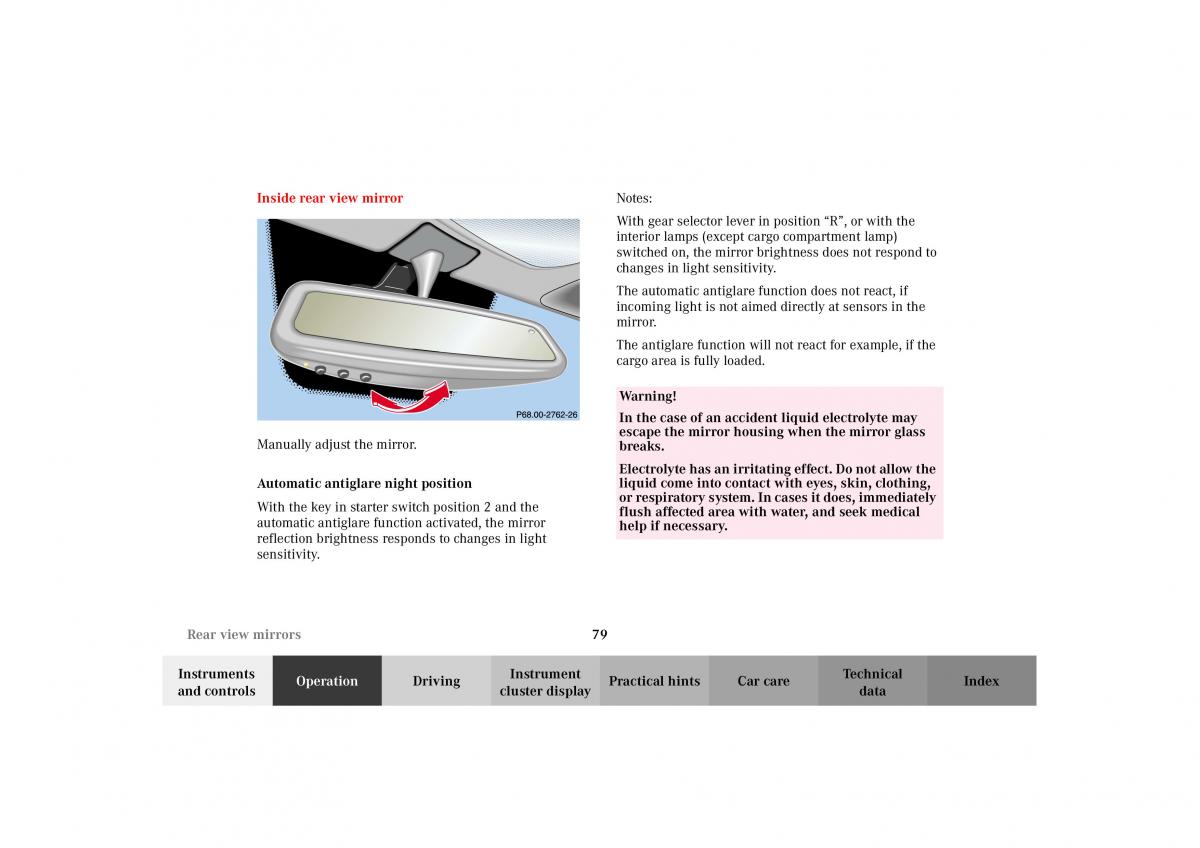 Mercedes Benz G Class W463 owners manual / page 82