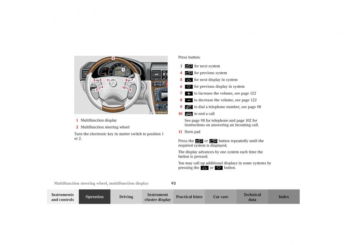 Mercedes Benz G Class W463 owners manual / page 96