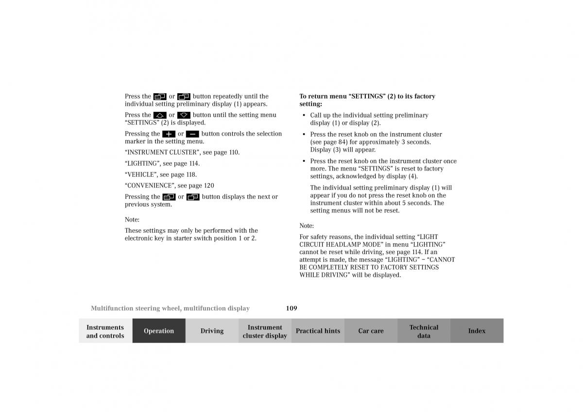 Mercedes Benz G Class W463 owners manual / page 112