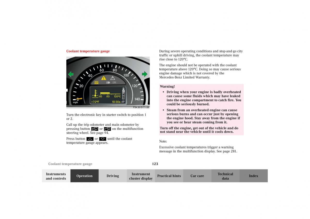 Mercedes Benz G Class W463 owners manual / page 126