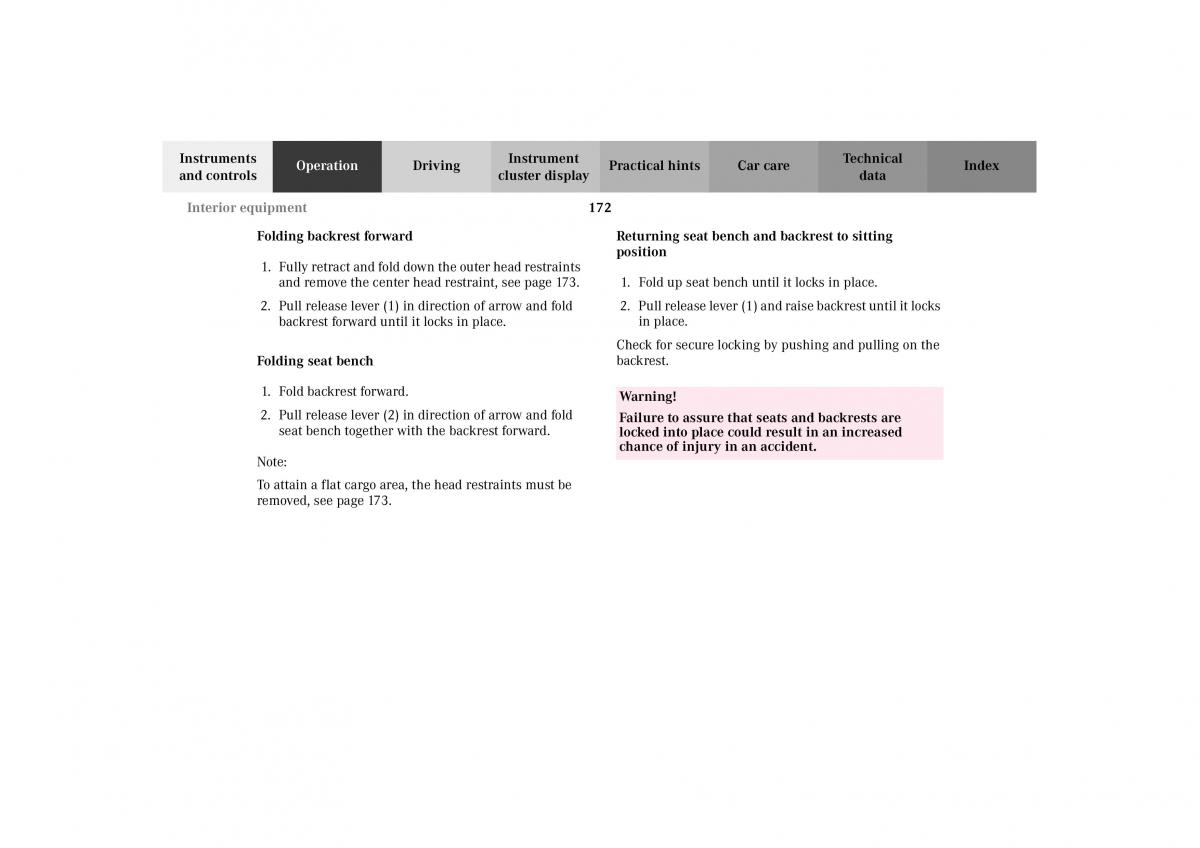 Mercedes Benz G Class W463 owners manual / page 175