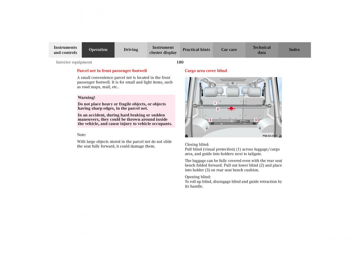 Mercedes Benz G Class W463 owners manual / page 183